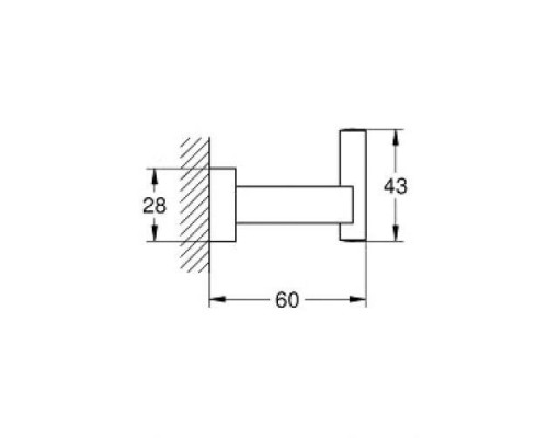 Крючок для банного халата, GROHE Essentials Cube, хром 40511001