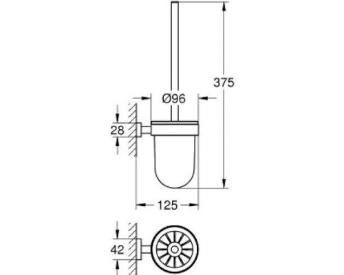 Tуалетный "ершик" в комплекте, GROHE Essentials Cube, хром 40513001