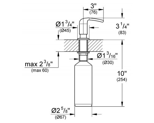 Дозатор жидкого мыла GROHE Zedra встраиваемый в столешницу, хром