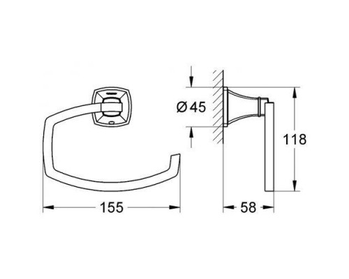 Держатель для туалетной бумаги GROHE Grandera без крышки, хром