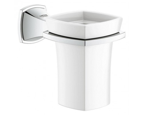 Стакан для зубных щеток Керамический, с держателем GROHE Grandera, хром