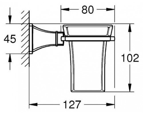 Стакан для зубных щеток Керамический, с держателем GROHE Grandera, хром