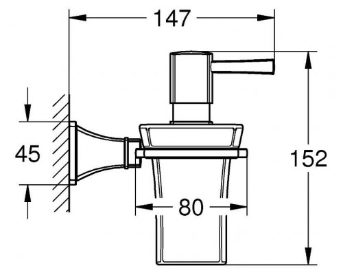 Дозатор жидкого мыла GROHE Grandera керамический, с держателем, хром