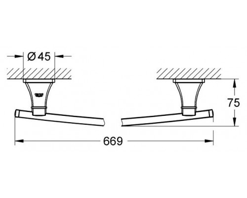 Держатель для полотенца GROHE Grandera, 600 мм, хром/золото