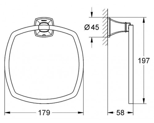 Кольцо для полотенца GROHE Grandera, хром