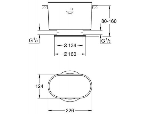 Скрытая часть для напольного смесителя Grohe Atrio 45473000