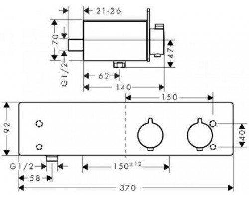 Смеситель для душа Hansgrohe ShowerTablet 13102400 с термостатом, белый хром