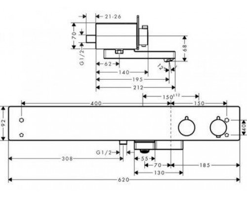 Термостат Hansgrohe ShowerTablet 600 для ванны, белый 13109400