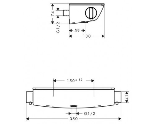 Смеситель для ванны и душа Hansgrohe Ecostat Select (хром) 13161000