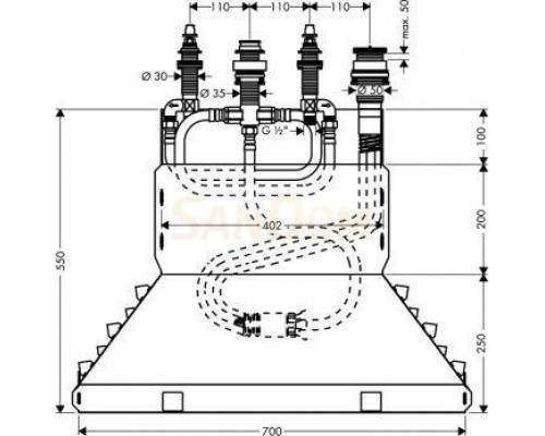 Скрытая часть врезного смесителя для ванны Hansgrohe, 13444180
