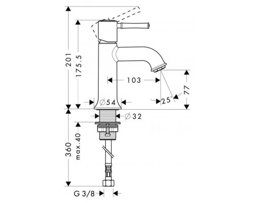 Смеситель для раковины Hansgrohe Talis Classic 14118000