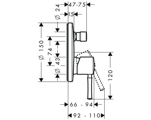 Смеситель hansgrohe Talis Classic для ванны 14145000