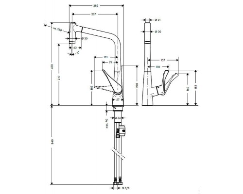 Смеситель кухонный Hansgrohe Metris 14820000
