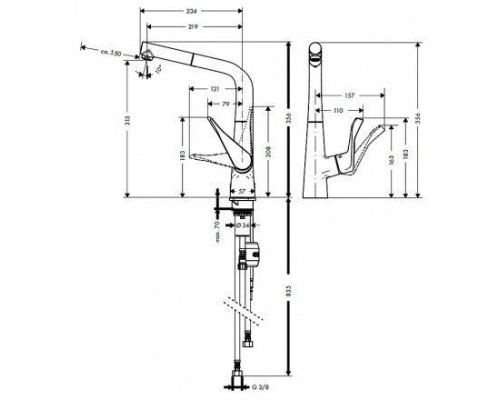 Смеситель кухонный Hansgrohe Metris 14821800