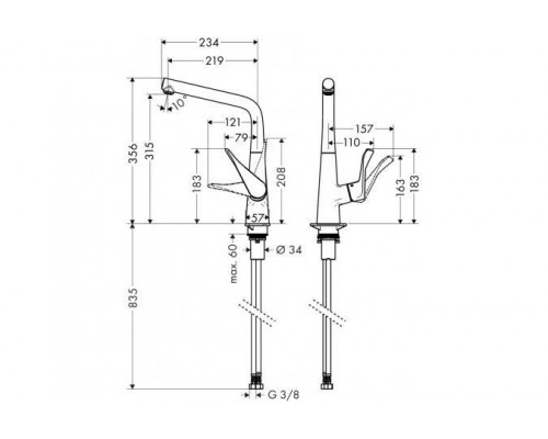 Смеситель кухонный Hansgrohe Metris 14822000
