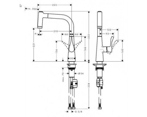 Смеситель кухонный Hansgrohe Metris 220 14834000