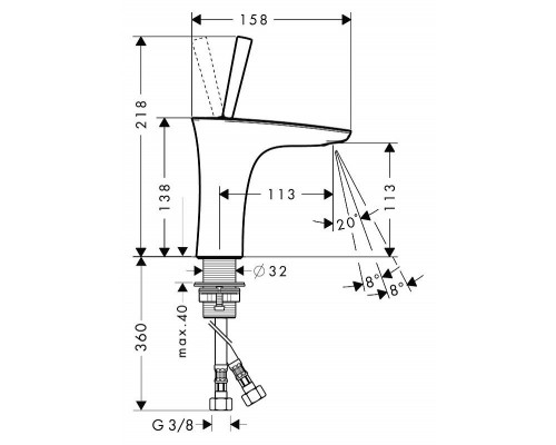 Смеситель для раковины hansgrohe PuraVida 110 15074000, хром