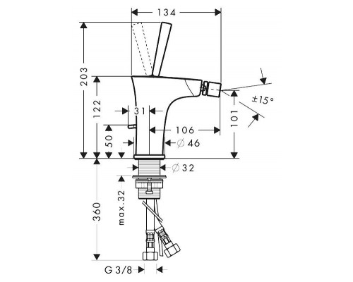 Смеситель для биде Hansgrohe PuraVida 15270000