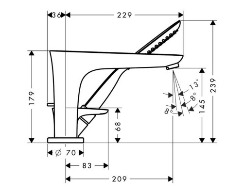Смеситель для ванны Hansgrohe PuraVida, белый/хром, 3 отверстия, 15432400