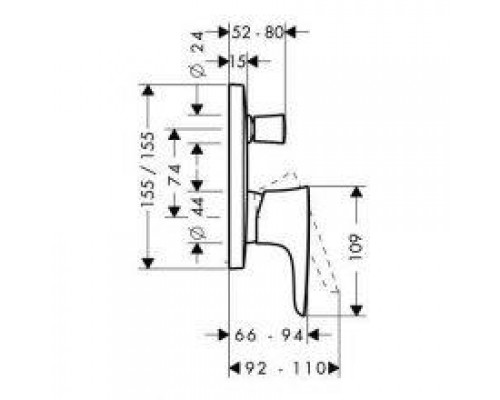 Смеситель для ванны Hansgrohe PuraVida 15447000