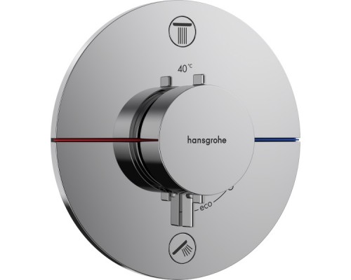 Термостат hansgrohe ShowerSelect Comfort S для скрытого монтажа на 2 функции, 15554000, хром