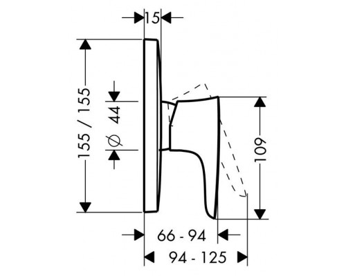 Смеситель для душа Hansgrohe PuraVida 15665000, встраиваемый