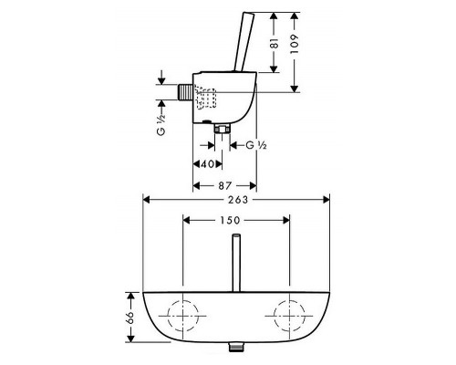 Смеситель для ванны и душа Hansgrohe PuraVida 15672000