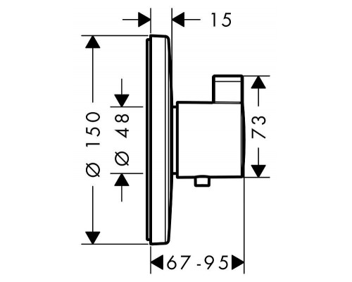 Панель термостата смесителя Hansgrohe Ecostat S, 15755000