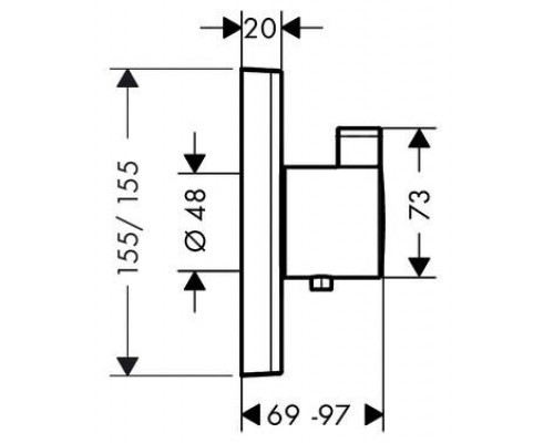 Панель скрытого смесителя с термостатом Hansgrohe Select, 15760000