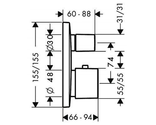 Термостат Hansgrohe PuraVida 15775000 для ванны с душем