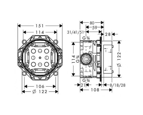 Hansgrohe iBox Universal 01800180