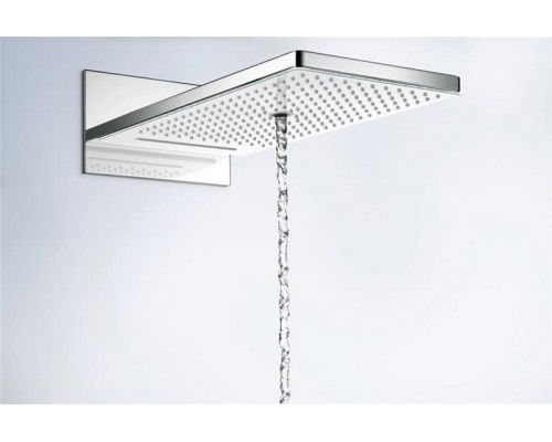 Верхний душ, тропический hansgrohe Rainmaker Select 580 3jet EcoSmart с настенным креплением скрытого монтажа 24011400, белый/хром