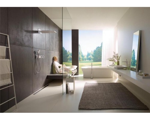 Верхний душ, тропический hansgrohe Rainmaker Select 580 3jet EcoSmart с настенным креплением скрытого монтажа 24011400, белый/хром