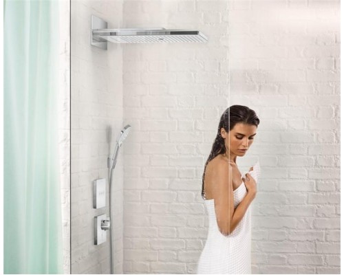 Верхний душ, тропический hansgrohe Rainmaker Select 580 3jet EcoSmart с настенным креплением скрытого монтажа 24011400, белый/хром