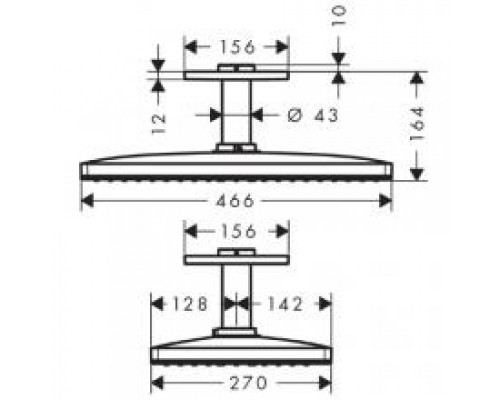 Верхний душ Hansgrohe Rainmaker Select 460, 1jet, EcoSmart, 24012400