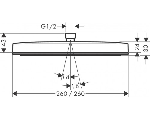 Верхний душ Hansgrohe Pulsify E 260 1jet 24330000 хром