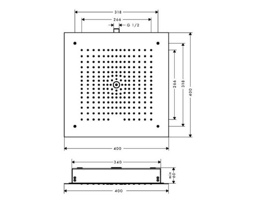 Верхний душ Hansgrohe Raindance E 400/400, 1jet, 26252000