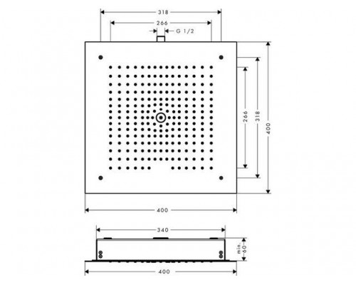 Верхний душ Hansgrohe Raindance E 400, 1jet, EcoSmart, 26253000