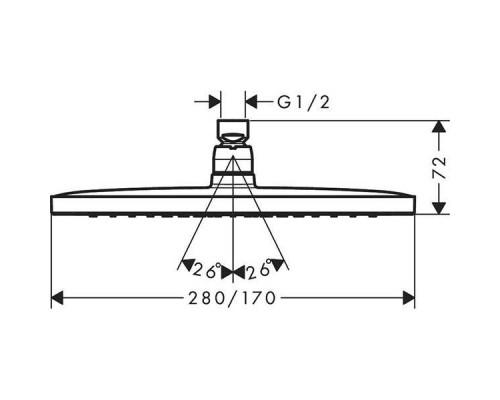 Верхний душ Hansgrohe Croma E 280 1jet 26257000