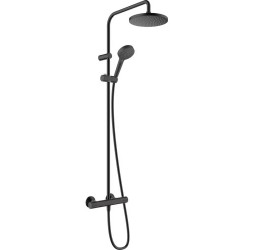 Душевая система с термостатом Hansgrohe Vernis Blend Showerpipe 200, матовый черный, 26276670