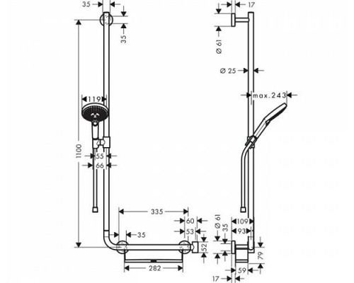 Душевой гарнитур Hansgrohe Raindance Select S 26325400 хром, белый