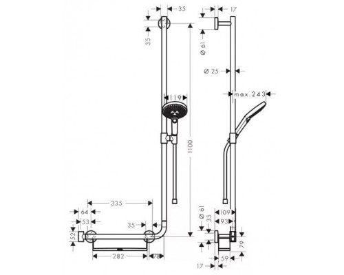 Душевой гарнитур Hansgrohe Raindance Select S 120 3jet EcoSmart right 26327400