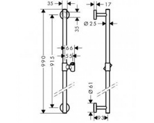 Душевая штанга Hansgrohe Unica Comfort 90 см, 26402000