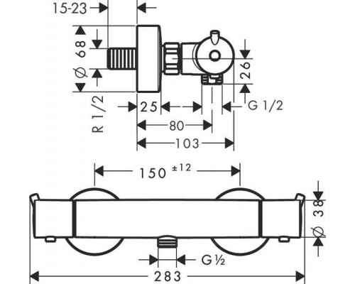 Термостат для душа Hansgrohe Ecostat S 13232000