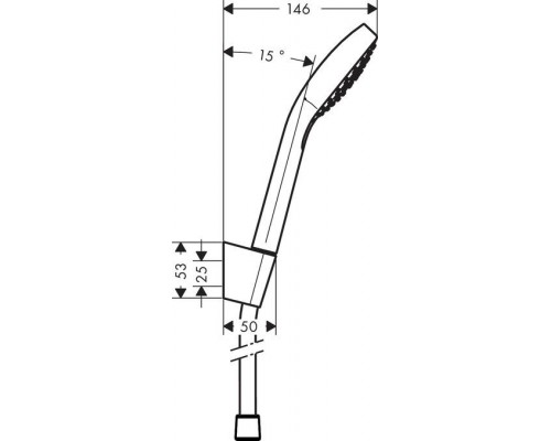 Душевой набор Hansgrohe Croma Select S Vario, держатель и шланг 160 см, 26411400