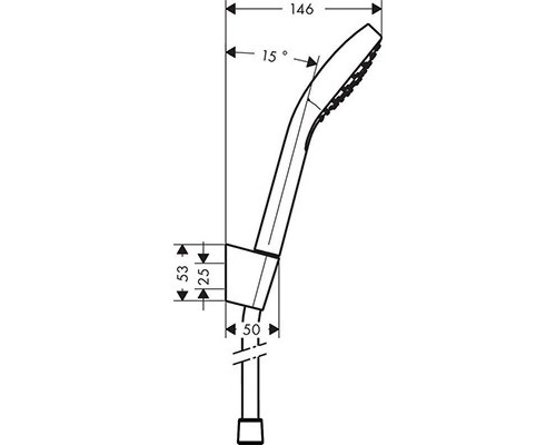 Душевой набор Hansgrohe Croma Select E, 1jet, с шлангом 125 см, 26424400