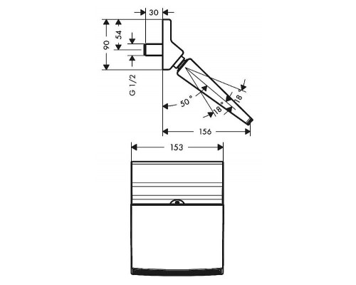 Верхний ливневый душ Hansgrohe Raindance, длина 15 см, 26442000