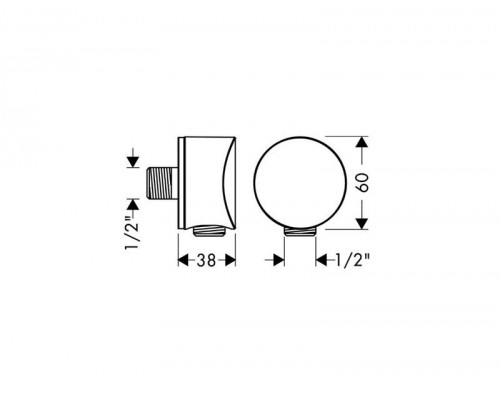 Шланговое подсоединение Hansgrohe FixFit S, клапан обратного тока, 26453000