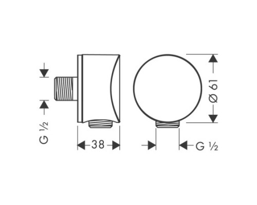 Подключение для душевого шланга Hansgrohe FixFit, матовый черный, 26453670