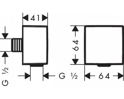 Шланговое подсоединение Hansgrohe FixFit Square, 26455140